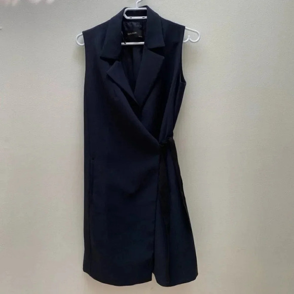 ZARA - Sleeveless Heavy Dark Blue Waistcoat - Picture 3 of 6
